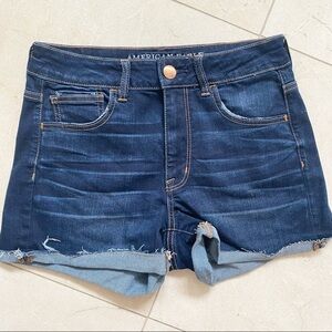 American Eagle Outfitters AEO Jean Shorts Super Stretch Hi-Rise Shortie Size 8